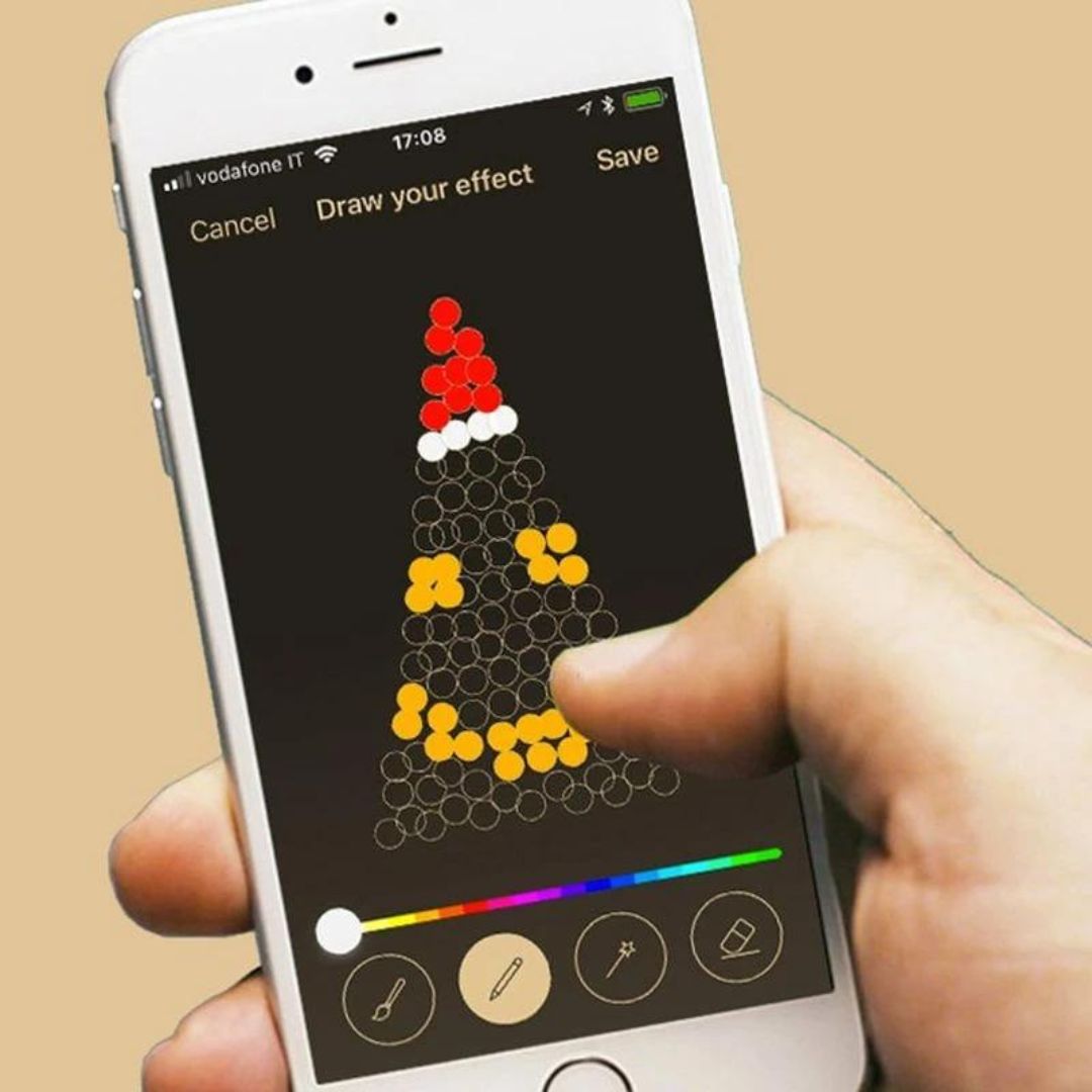 Instalație Smart RGB, lungime 8 m, pentru brad de Crăciun, cu aplicație