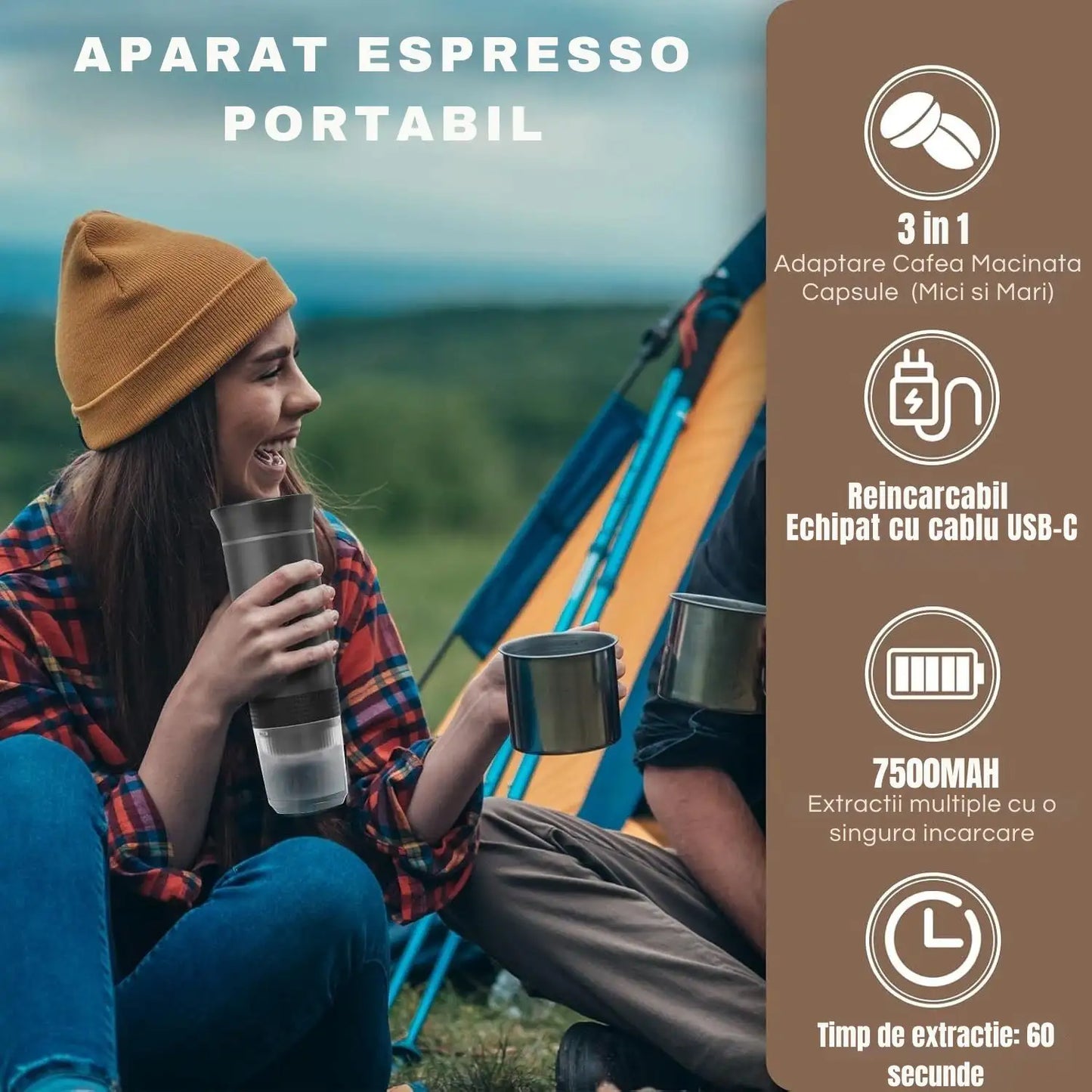 Espressor portabil Giftry 3 in 1