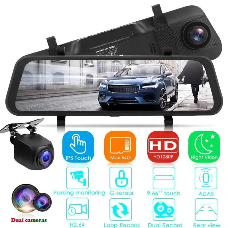 Oglindă Retrovizoare cu Cameră Auto Dual Lens 1080p