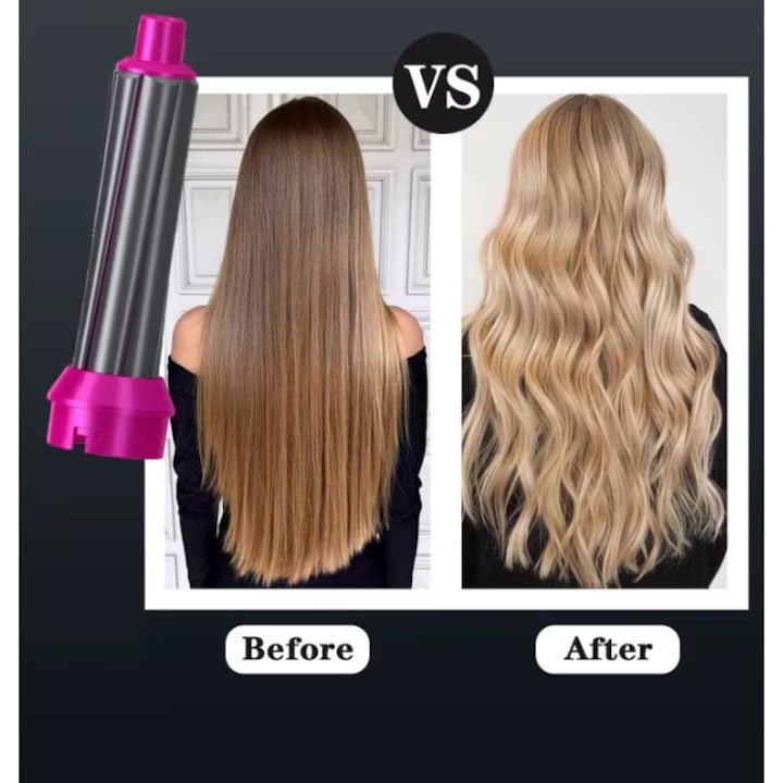 Perie de păr și uscător 5 în 1, multifuncțională, pentru creponare, ondulare și îndreptare, cu înveliș ceramic