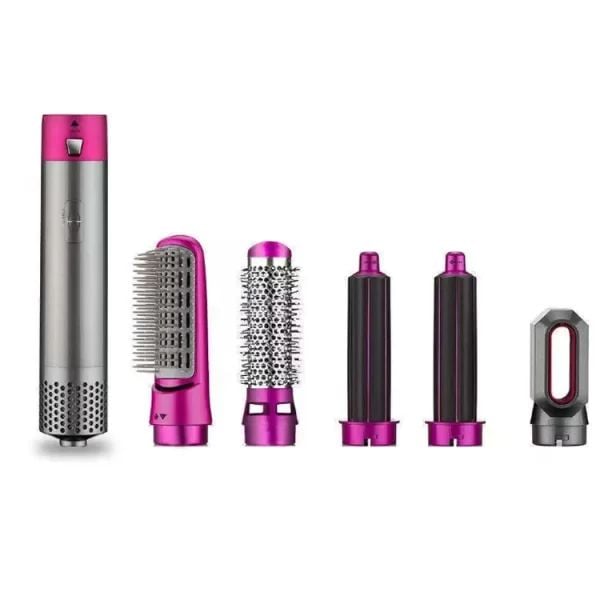 Perie de păr și uscător 5 în 1, multifuncțională, pentru creponare, ondulare și îndreptare, cu înveliș ceramic